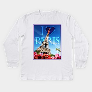 I Love Paris Kids Long Sleeve T-Shirt